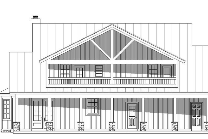 House Blueprint - Exterior - Rear Elevation for Country House Plan #932-144 - 3 bed, 3.5 bath