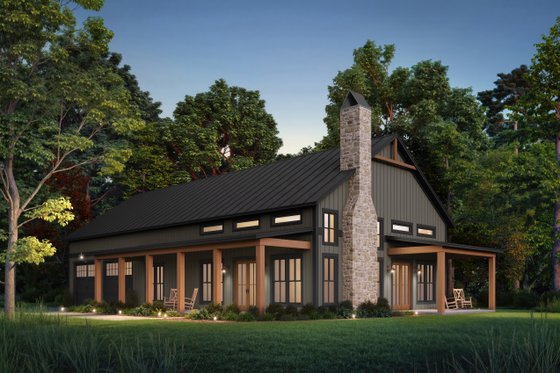 Exterior - Front Elevation 4 for Barndominium House Plan #430-386 - 3 bed, 2 bath