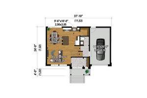 Floor Plan - Main Floor for Farmhouse House Plan #25-4999 - 3 bed, 2 bath