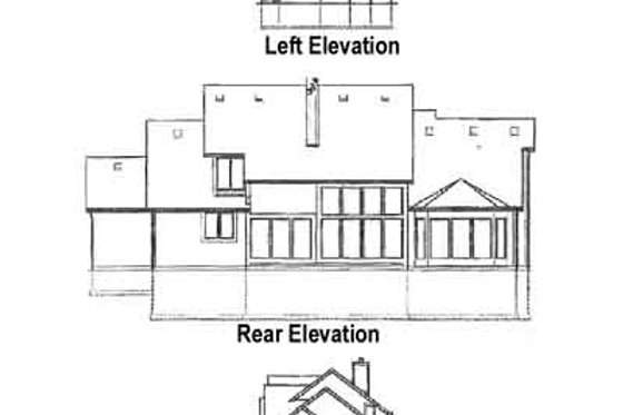 Exterior - Rear Elevation for European House Plan #6-193 - 4 bed, 4.5 bath