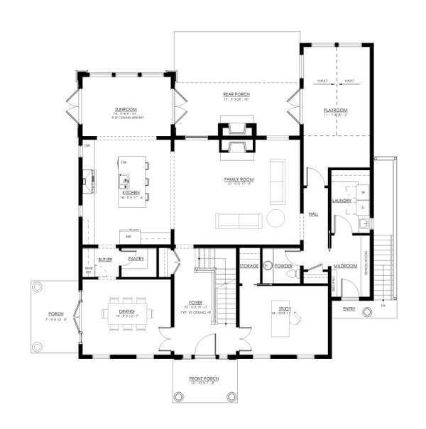 Home Plan - Traditional Floor Plan - Main Floor Plan #1114-94