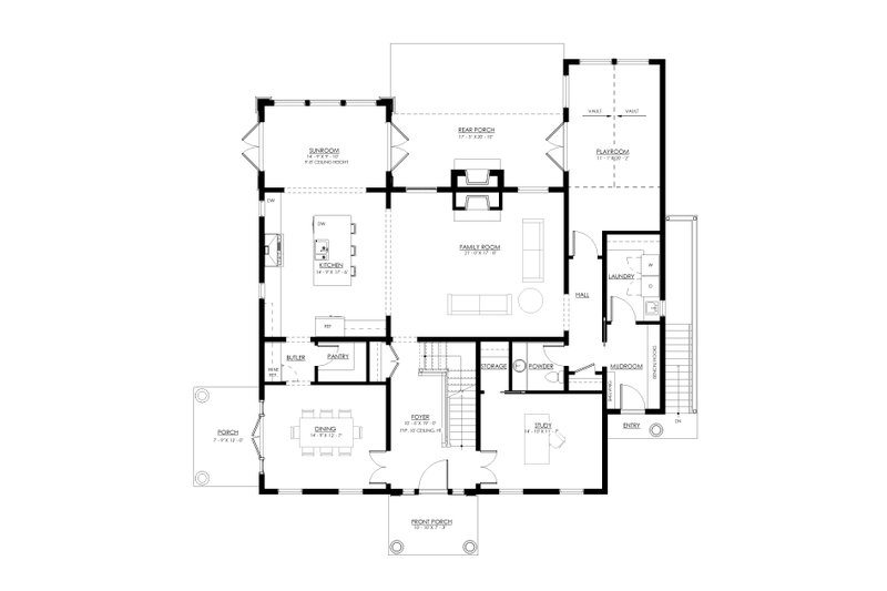 House Blueprint - Floor Plan - Main Floor for Traditional House Plan #1114-94 - 4 bed, 3.5 bath
