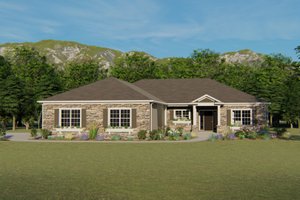 Ranch Exterior - Front Elevation Plan #1064-28