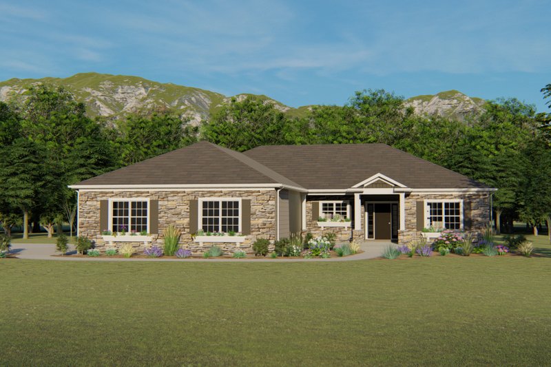 Home Plan - Ranch Exterior - Front Elevation Plan #1064-28