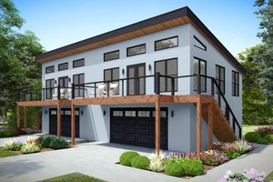 House Blueprint - Southern Exterior - Front Elevation Plan #932-1400