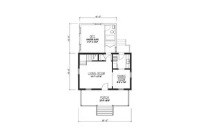 Floor Plan - Main Floor for Cottage House Plan #514-13 - 2 bed, 1 bath