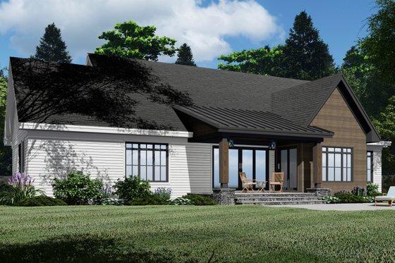 Exterior - Rear Elevation for Farmhouse House Plan #51-1218 - 3 bed, 2.5 bath