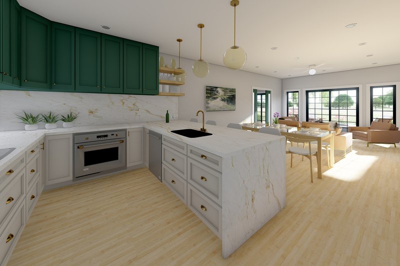 House Blueprint - Interior - Kitchen for Farmhouse House Plan #126-176 - 1 bed, 1.5 bath