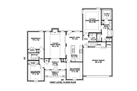 Floor Plan - Main Floor for Traditional House Plan #81-1482 - 3 bed, 2 bath