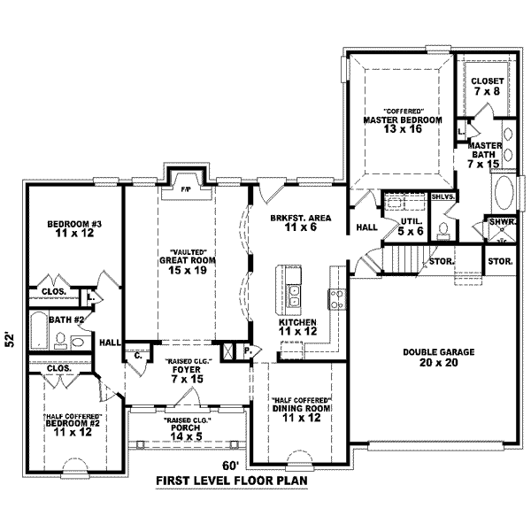 Floor Plan - Main Floor for Traditional House Plan #81-1482 - 3 bed, 2 bath