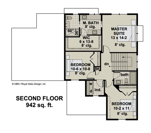 Craftsman Floor Plan - Upper Floor Plan #51-1193