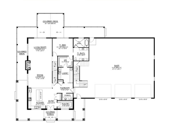 Architectural House Design - Barndominium Floor Plan - Main Floor Plan #1064-391