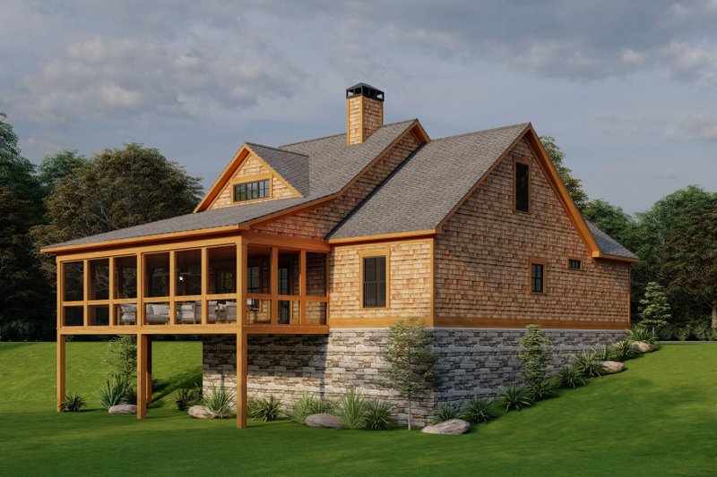 House Blueprint - Exterior - Other Elevation 2 for Craftsman House Plan #17-3370 - 3 bed, 2 bath