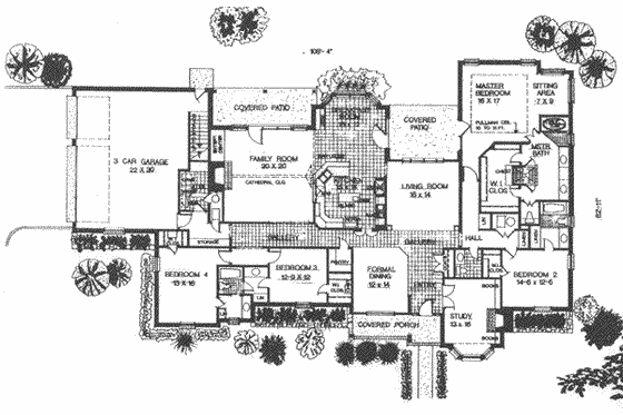 Floor Plan - Main Floor for European House Plan #310-507 - 4 bed, 3.5 bath
