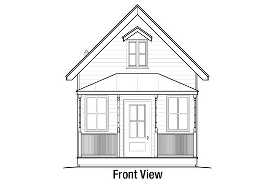 Exterior - Front Elevation 3 for Cottage House Plan #915-4 - 1 bed, 1 bath