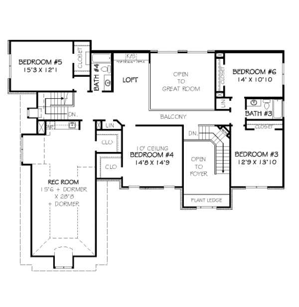 European Floor Plan - Upper Floor Plan #424-365