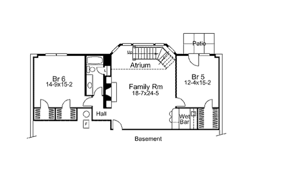 Floor Plan - Lower Floor for Traditional House Plan #57-276 - 4 bed, 2 bath