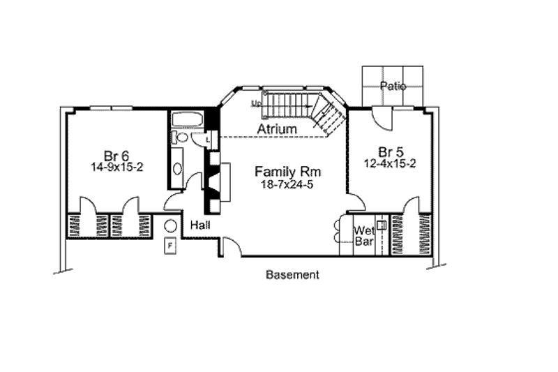 House Design - Floor Plan - Lower Floor for Traditional House Plan #57-276 - 4 bed, 2 bath