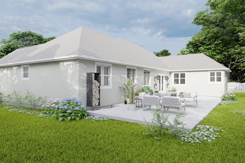 House Plan Design - Exterior - Rear Elevation for Ranch House Plan #1060-258 - 3 bed, 2 bath