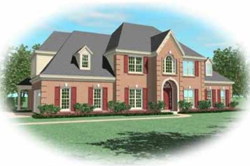 European Style House Plan - 4 Beds 3.5 Baths 3396 Sq/Ft Plan #81-322 Exterior