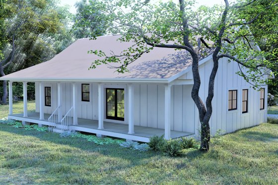Exterior - Rear Elevation for Cottage House Plan #44-247 - 3 bed, 2 bath