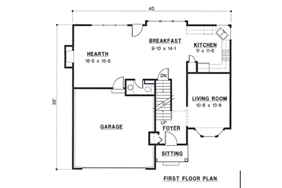 Floor Plan - Main Floor for Traditional House Plan #67-480 - 4 bed, 2.5 bath