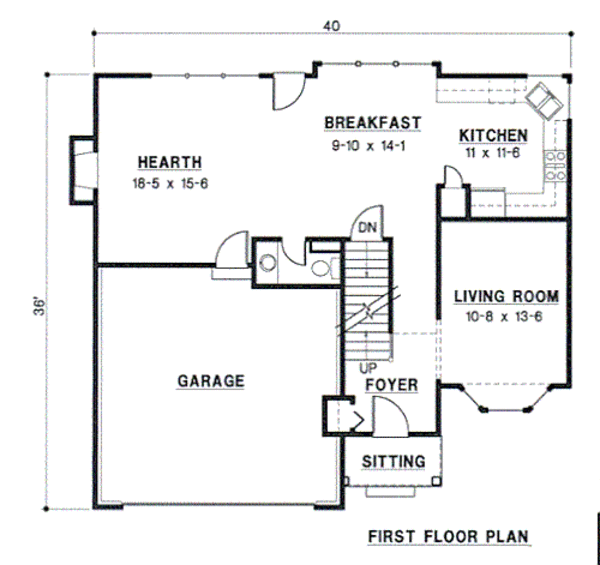 Traditional Floor Plan - Main Floor Plan #67-480