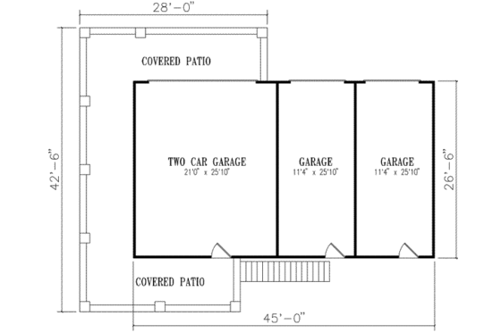 Floor Plan - Main Floor for Mediterranean House Plan #1-204 - 2 bed, 2 bath