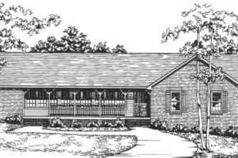 Architectural House Design - Ranch Exterior - Front Elevation Plan #30-168