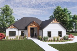 Exterior - Front Elevation 3 for Country House Plan #1096-105 - 4 bed, 2 bath