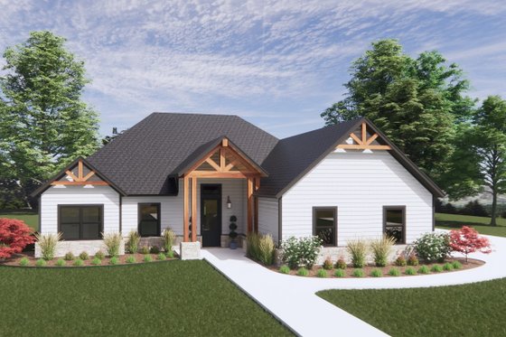 Exterior - Front Elevation 3 for Country House Plan #1096-105 - 4 bed, 2 bath