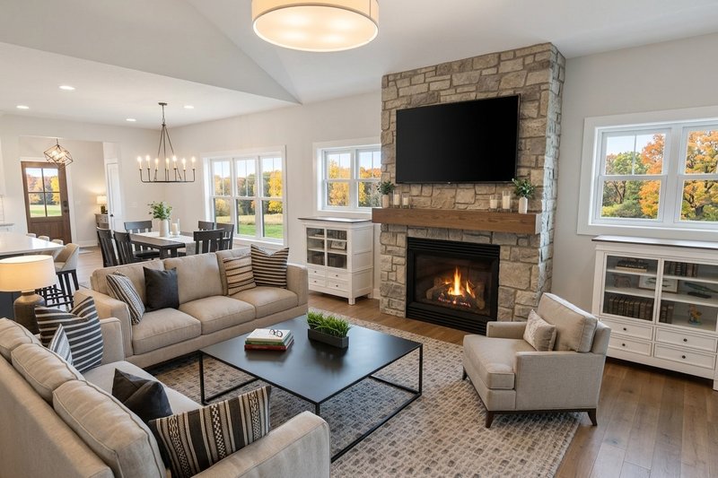 Home Plan - Interior - Family Room 1 for Craftsman House Plan #51-1548 - 2 bed, 2 bath