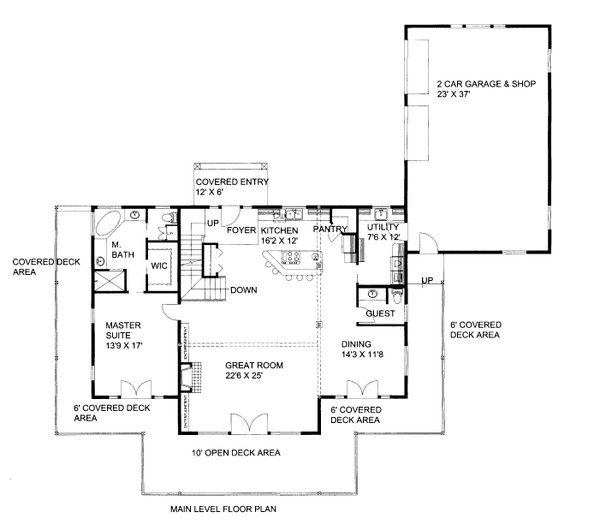 Craftsman Floor Plan - Main Floor Plan #117-971