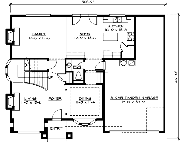 Traditional Floor Plan - Main Floor Plan #132-116