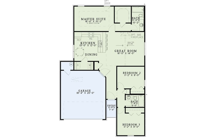 Dream House Plan - Floor Plan - Main Floor for Cottage House Plan #17-2535 - 3 bed, 2 bath