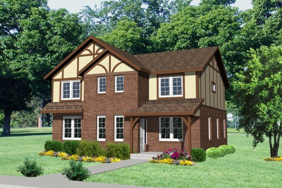 Exterior - Front Elevation for Tudor House Plan #116-310 - 4 bed, 3.5 bath