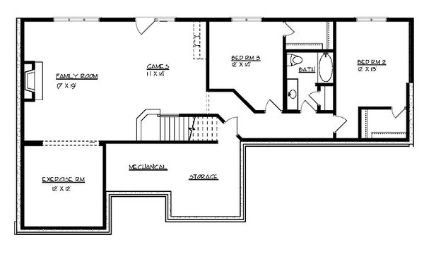 Cottage Floor Plan - Lower Floor Plan #320-492