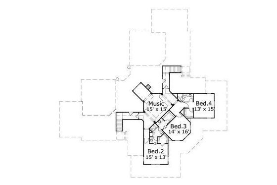 Floor Plan - Upper Floor for Traditional House Plan #411-398 - 5 bed, 4.5 bath