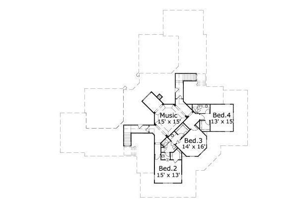 Traditional Floor Plan - Upper Floor Plan #411-398