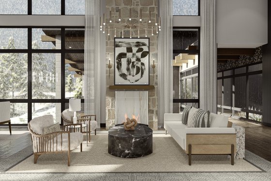 Interior - Family Room 1 for Modern House Plan #455-292 - 1 bed, 1.5 bath