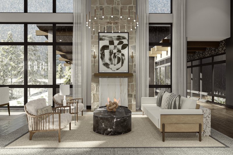 Dream House Plan - Interior - Family Room 1 for Modern House Plan #455-292 - 1 bed, 1.5 bath
