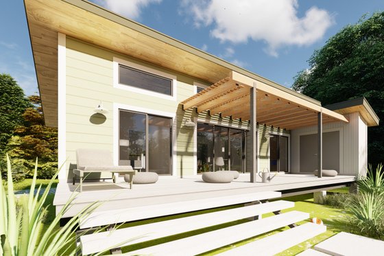 Exterior - Front Elevation 4 for Modern House Plan #449-14 - 1 bed, 1 bath