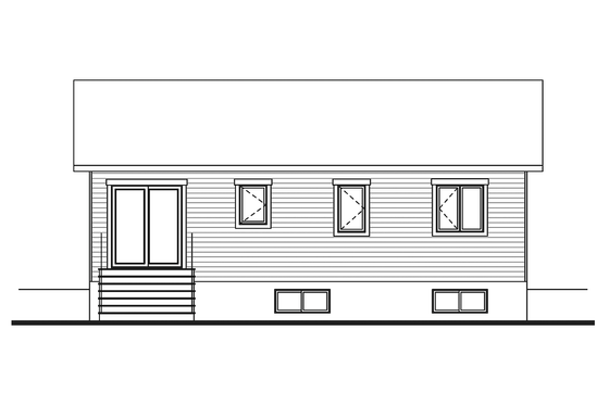 Exterior - Rear Elevation for Ranch House Plan #23-2662 - 2 bed, 1 bath