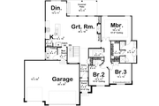 European Style House Plan - 3 Beds 2 Baths 1913 Sq/Ft Plan #455-426 