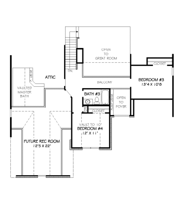 European Floor Plan - Upper Floor Plan #424-170