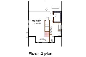 Floor Plan - Upper Floor for Bungalow House Plan #79-349 - 3 bed, 2 bath