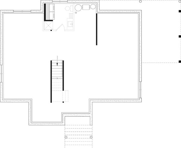 House Blueprint - Floor Plan - Lower Floor for Craftsman House Plan #23-2893 - 1 bed, 1.5 bath