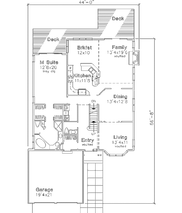 Home Plan - Traditional Floor Plan - Main Floor Plan #320-411