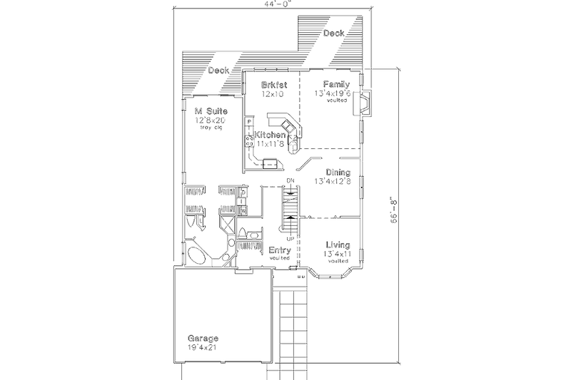 Home Plan - Floor Plan - Main Floor for Traditional House Plan #320-411 - 2 bed, 2.5 bath