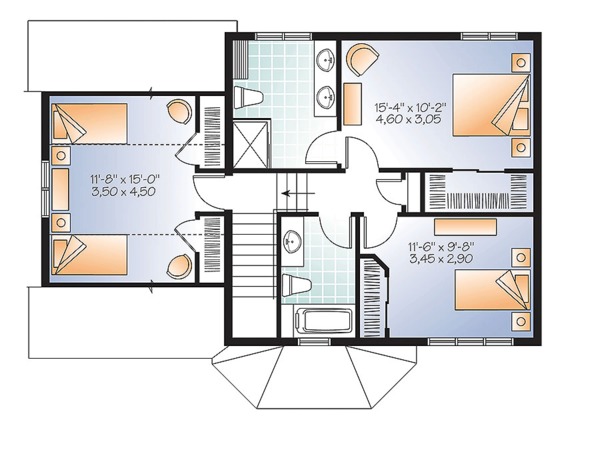 Home Plan - Traditional Floor Plan - Upper Floor Plan #23-2624